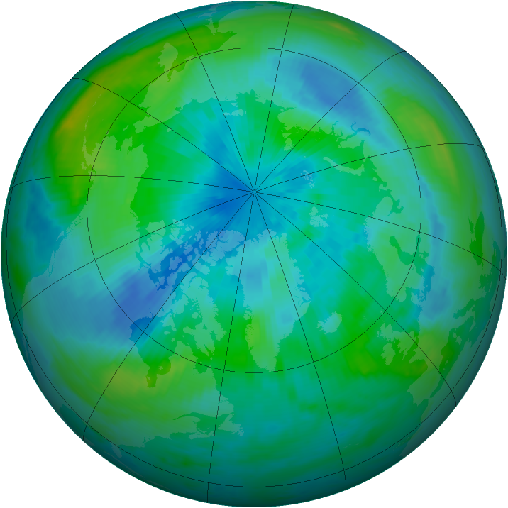 Arctic ozone map for 20 September 1999